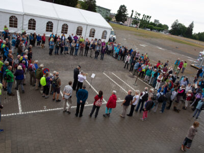 Ankunft Pilgergruppen Kirchentag 2018